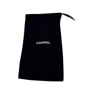 Chanel Dust Bag Black 7x12 1/2" Drawstring Pocketbook Purse Storage Authentic